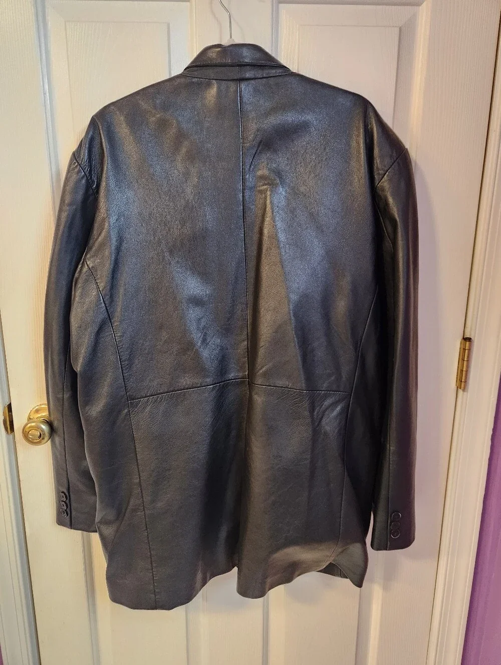 Men's Black Leather Vintage Blazer Jacket